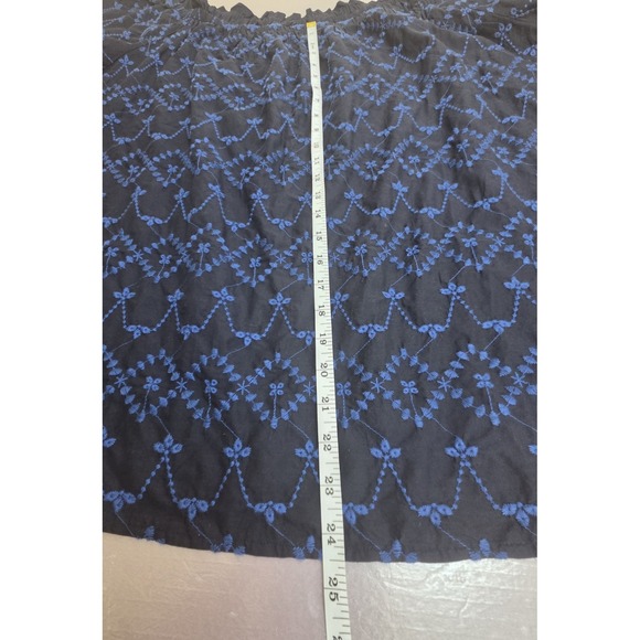 Lane Bryant 22/ 24 Black/Blue Whimsigoth  Embroidered Off- Shoulder Peasant Top. - Picture 3 of 9